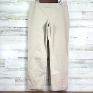 Chicos‎ Straight Leg Side Zip Pants Beige Cotton Blend Size 2/US 12